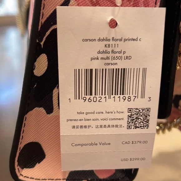 Kate Spade carson convertible crossbody PINK MULTI - Picture 11 of 16